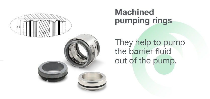 Pumping rings on mechanical seals